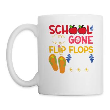 School Work Gone Flip Flops On Teacher Break - Mug - white - Left