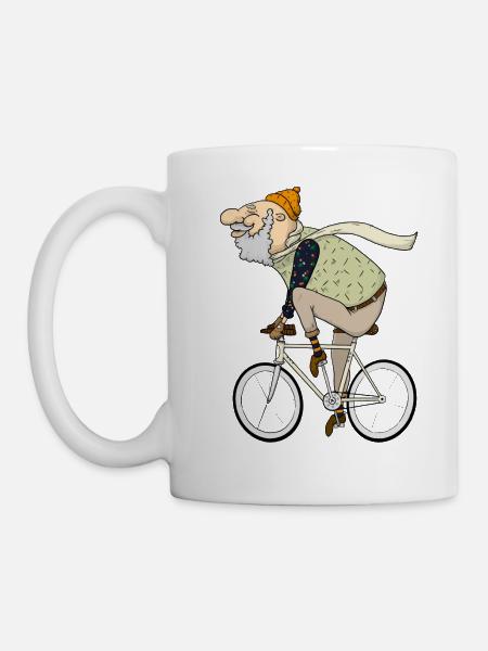 Fahrrad Hipster - Tasse - Weiß