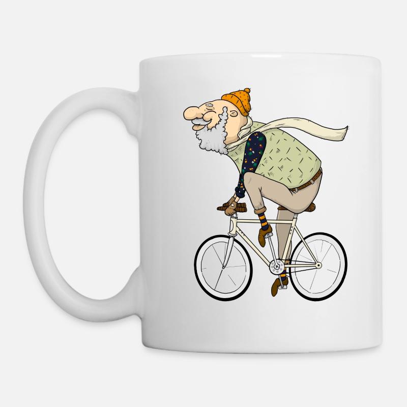 Fahrrad Hipster - Tasse - Weiß