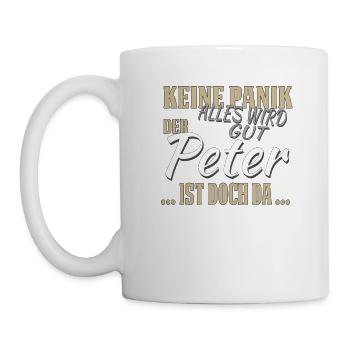 Peter - Keine Panik - lustiges Geschenk - Tasse - Weiß - Links