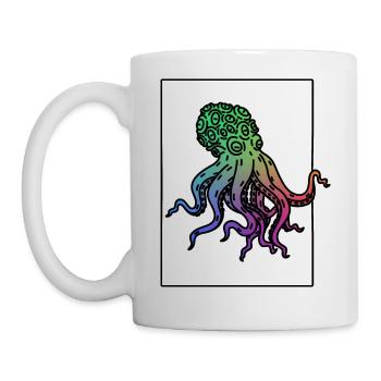 Krake - Tasse - Weiß - Links