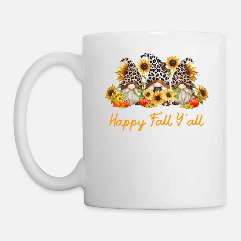 Happy Fall Y’all Gnomes Sunflowers - Mug blanc - blanc