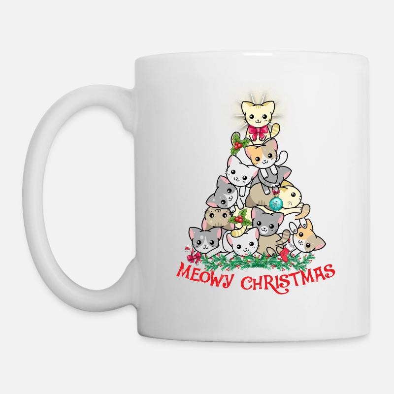 Meowy Christmas Tree - Tasse - Weiß