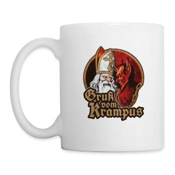 GRUß VOM KRAMPUS NIKOLAUS KRAMPUSTAG GESCHENK - Tasse - Weiß - Links