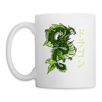 Dragon chinois traditionnel. Grunge esthétique - Mug blanc - blanc - Gauche