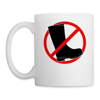 Gummistiefel verboten - Garten und Gartenarbeit - Tasse - Weiß - Links