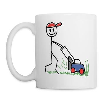 Tondeuse à gazon Doodle - Jardinage - Mug blanc - blanc - Gauche