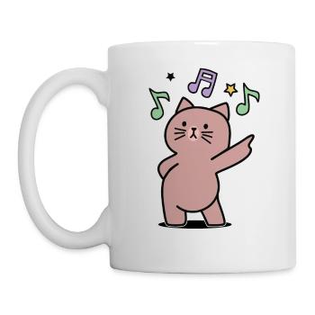 super funky music disco dance cat - Mug - white - Left