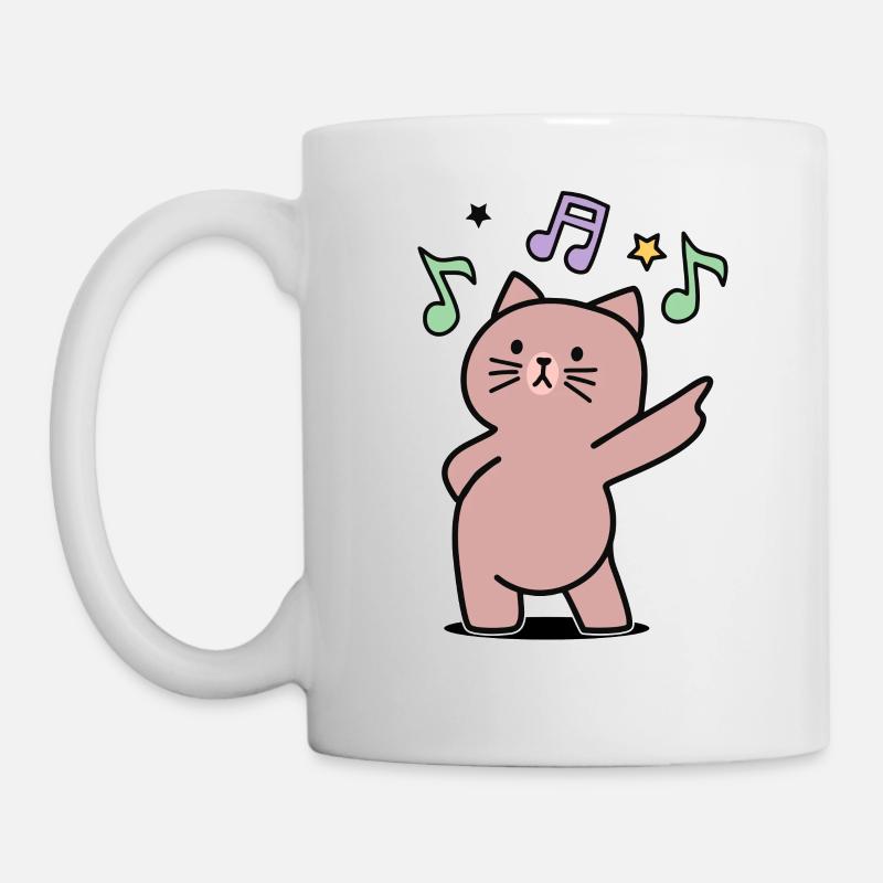 super funky musique disco dance cat - Mug blanc - blanc