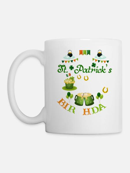 St Patricks Day Birthday - Tasse - Weiß
