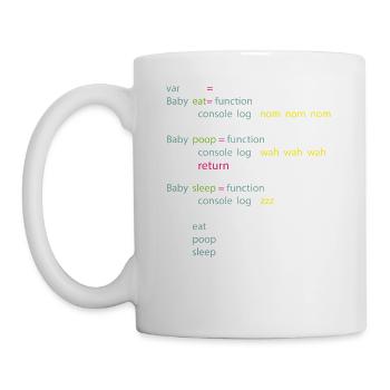 Baby Eat Poop Sleep Coding Onesie - Mug - white - Left