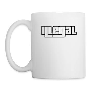 Illegal Blockschrift Design in Weiß - Tasse - Weiß - Links