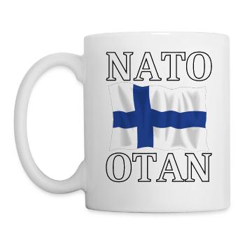 NATO otaN und die Flagge Finnlands - Tasse - Weiß - Links