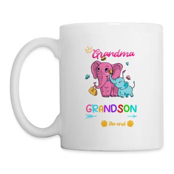 La grand-mère éléphant aime son petit-fils - Mug blanc - blanc - Gauche