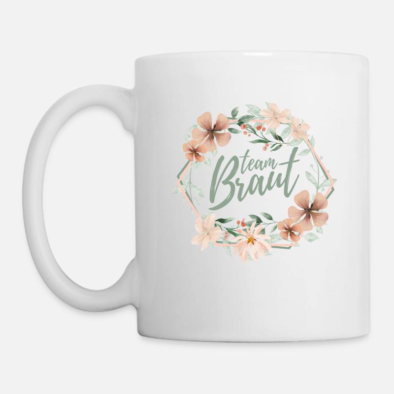 TEAM BRAUT BLUMENKRANZ JUNGGESELLENABSCHIED - Tasse - Weiß