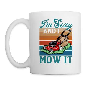 Je suis sexy et je le tonds drôle Tondeuse à gazon - Mug blanc - blanc - Gauche