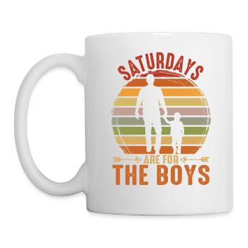 Saturdays Are For The Boys Vintage Retro - Mug - white - Left