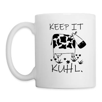 Kuh Spruch - Keep it Kuhl - Tasse - Weiß - Links
