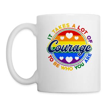 Il faut beaucoup de courage pour être qui vous êtes - Mug blanc - blanc - Gauche