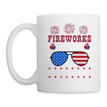 Fireworks Expert If I Run You Run Independence Day - Mug - white - Left