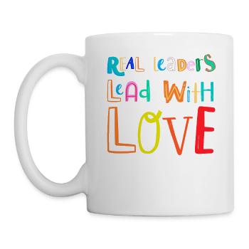 De vrais leaders mènent avec amour le Mois de la fierté LGBT - Mug blanc - blanc - Gauche