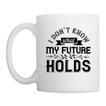 Je ne sais pas ce que mon avenir me réserve - Mug blanc - blanc - Gauche