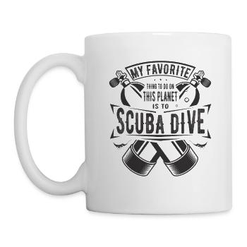 My Favorite thing to do is Scuba Diving Geschenk - Tasse - Weiß - Links