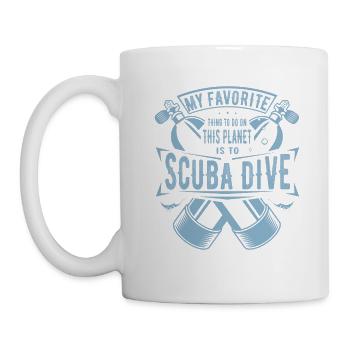 My Favorite thing to do is Scuba Diving Geschenk - Tasse - Weiß - Links