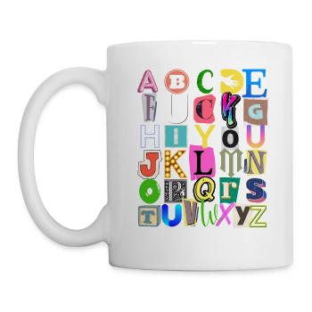 Alphabet and hidden message - Mug - white - Left