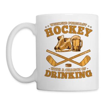 Hockey und Bier Wintersport auf dem Eis - Tasse - Weiß - Links