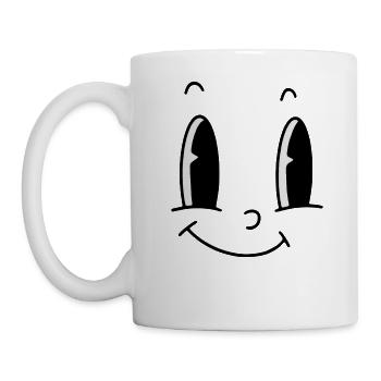 Drôle de visage Grands yeux - Mug blanc - blanc - Gauche