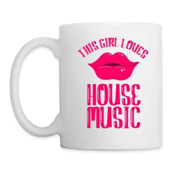 House Music EDM Fille - Mug blanc - blanc - Gauche