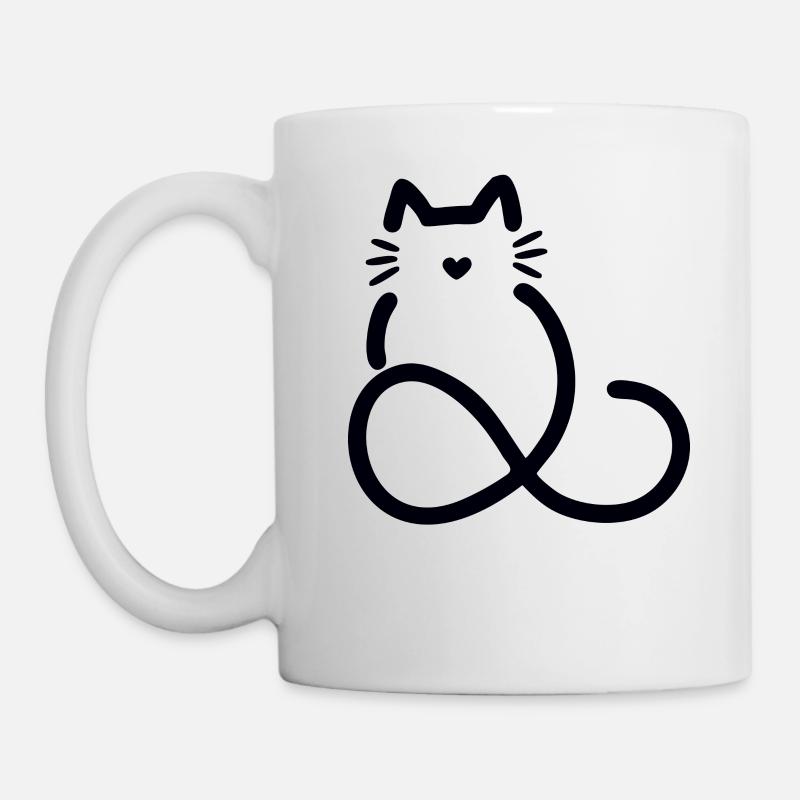 unendliche Liebe Herzform Katze - Tasse - Weiß