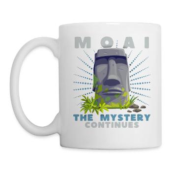 Moai, Steinköpfe, Osterinsel Rapa-Nui - Tasse - Weiß - Links