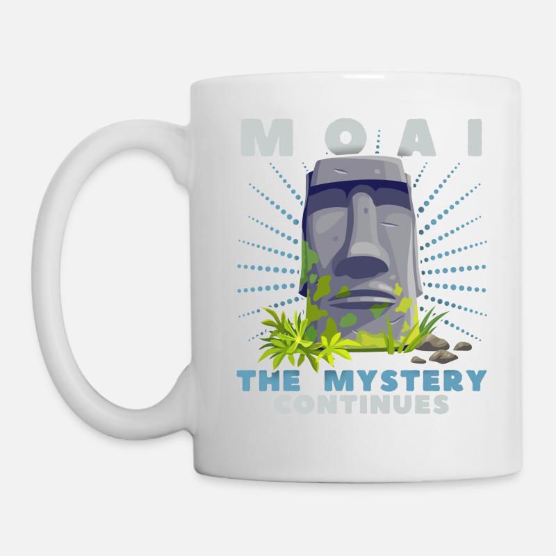 Moai, Steinköpfe, Osterinsel Rapa-Nui - Tasse - Weiß