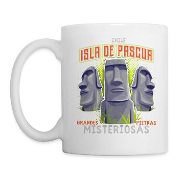 Moai, Stone Heads, Easter Island Rapa-Nui - Mug - white - Left