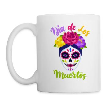 Dia-de-los-Muertos, La-Catrina, Crâne de sucre - Mug blanc - blanc - Gauche