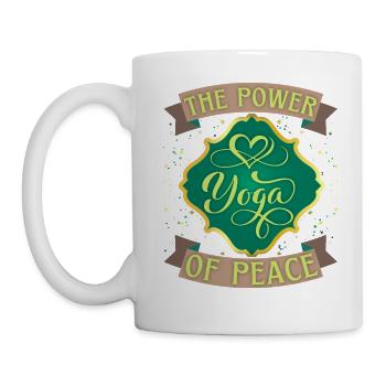 Yoga, Peace, The-Power-Of-Peace, Spruch - Tasse - Weiß - Links