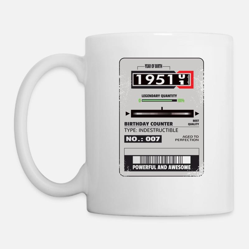 Compteur triphasé cadeau anniversaire 1951 - Mug blanc - blanc