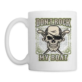 Lachender Totenkopf, Totenschädel, Piraten Skull - Tasse - Weiß - Links