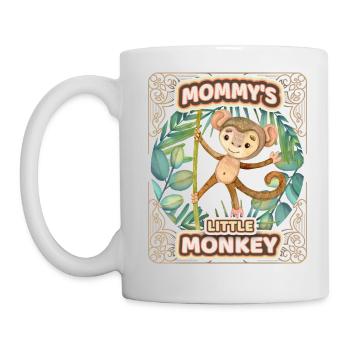 Cute monkey funny saying, kids, mommys monkey - Mug - white - Left