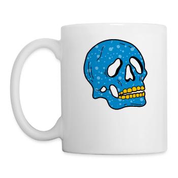 Crâne de bulles bleues - Mug blanc - blanc - Gauche
