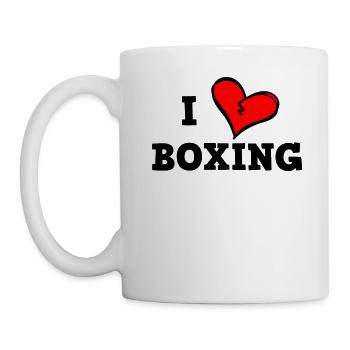 Ich liebe Boxen - Tasse - Weiß - Links