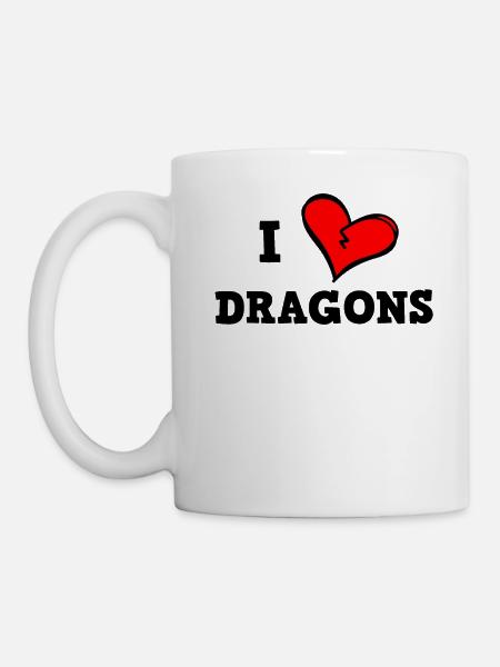 Ich liebe Drachen - Tasse - Weiß