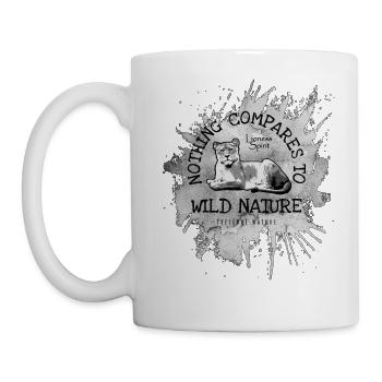 Grey Splash Lioness - Nichts ist vergleichbar mit der Natur - Tasse - Weiß - Links