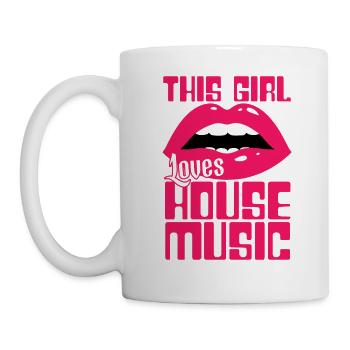 House Musik Girl - Tasse - Weiß - Links