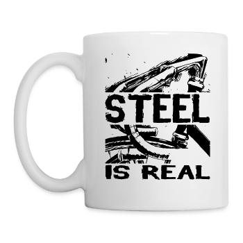 Rennrad Keirin Fixie. Stahl ist echt - Tasse - Weiß - Links