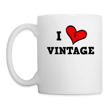 Ich liebe Vintage - Tasse - Weiß - Links
