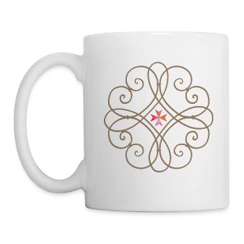 Jesus Christus, Schmiedeeisen-Mandala, Jesus-Kreuz - Tasse - Weiß - Links