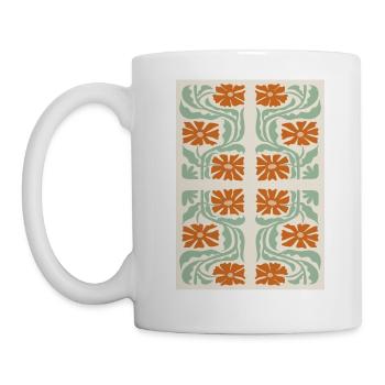 Art Nouveau, Arts & Crafts, Esthétique, Vintage-1900 - Mug blanc - blanc - Gauche